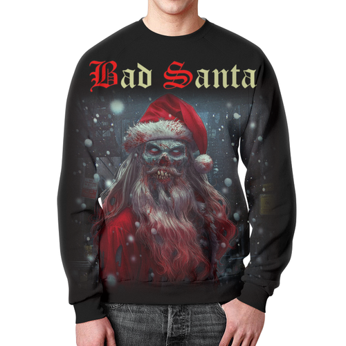 Заказать свитшот в Москве. Свитшот мужской с полной запечаткой Bad Santa от Leichenwagen - готовые дизайны и нанесение принтов.