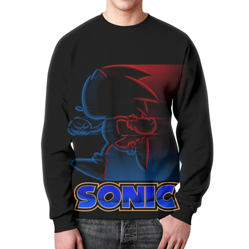Заказать свитшот в Москве. Свитшот мужской с полной запечаткой Sonic  от T-shirt print  - готовые дизайны и нанесение принтов.