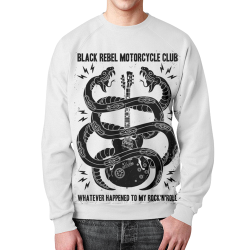 Заказать свитшот в Москве. Свитшот мужской с полной запечаткой Black Rebel Motorcycle Club от geekbox - готовые дизайны и нанесение принтов.