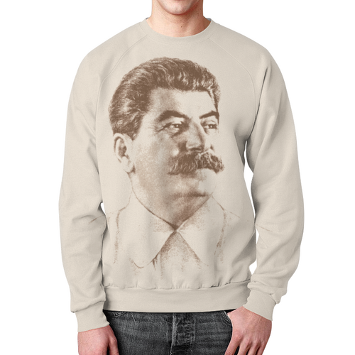 Заказать свитшот в Москве. Свитшот мужской с полной запечаткой Сталин от Рустам Юсупов - готовые дизайны и нанесение принтов.