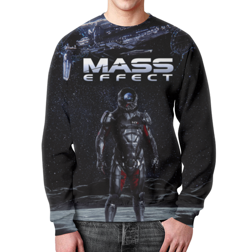 Заказать свитшот в Москве. Свитшот мужской с полной запечаткой Mass Effect от geekbox - готовые дизайны и нанесение принтов.