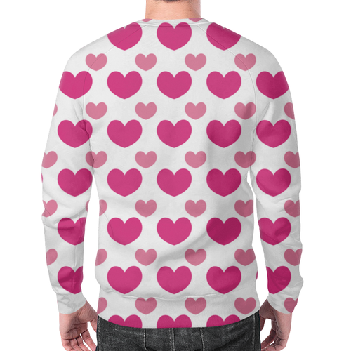 Заказать свитшот в Москве. Свитшот мужской с полной запечаткой Розовые сердечки от THE_NISE  - готовые дизайны и нанесение принтов.