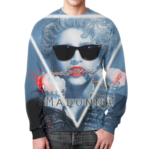 Заказать свитшот в Москве. Свитшот мужской с полной запечаткой Мадонна (Madonna) от coolmag - готовые дизайны и нанесение принтов.