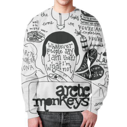 Заказать свитшот в Москве. Свитшот мужской с полной запечаткой Arctic Monkeys от geekbox - готовые дизайны и нанесение принтов.