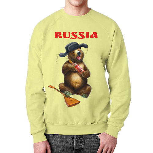 Заказать свитшот в Москве. Свитшот мужской с полной запечаткой Русский медведь  от T-shirt print  - готовые дизайны и нанесение принтов.