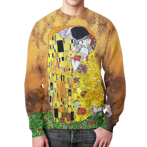 Заказать свитшот в Москве. Свитшот мужской с полной запечаткой  Поцелуй(Gustav Klimt) от balden - готовые дизайны и нанесение принтов.