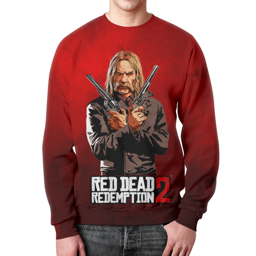 Заказать свитшот в Москве. Свитшот мужской с полной запечаткой  Red Dead Redemption 2    от ПРИНТЫ ПЕЧАТЬ  - готовые дизайны и нанесение принтов.