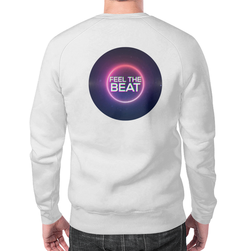 Заказать свитшот в Москве. Свитшот мужской с полной запечаткой Feel the beat  от EDM Clothes - готовые дизайны и нанесение принтов.