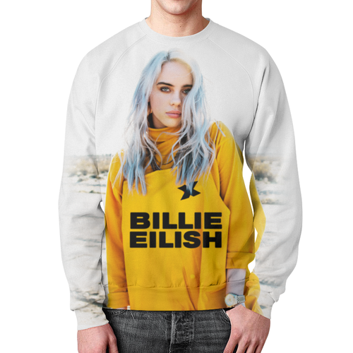 Заказать свитшот в Москве. Свитшот мужской с полной запечаткой Billie Eilish от geekbox - готовые дизайны и нанесение принтов.