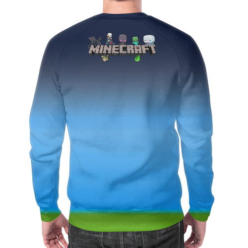 Заказать свитшот в Москве. Свитшот мужской с полной запечаткой Minecraft  от T-shirt print  - готовые дизайны и нанесение принтов.