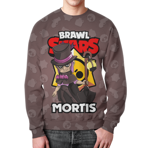 Заказать свитшот в Москве. Свитшот мужской с полной запечаткой BRAWL STARS MORTIS от geekbox - готовые дизайны и нанесение принтов.