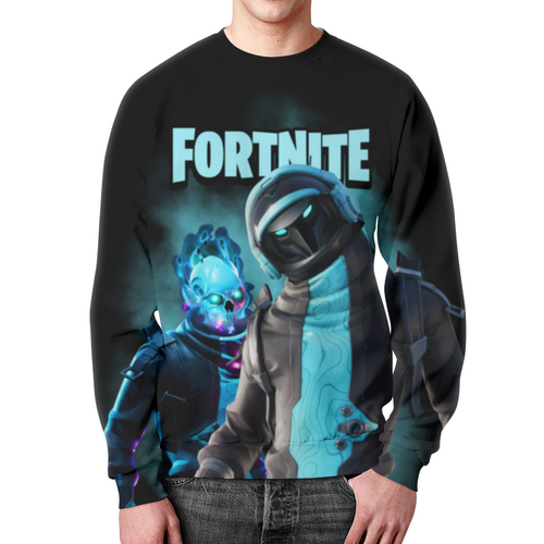 Заказать свитшот в Москве. Свитшот мужской с полной запечаткой FORTNITE от geekbox - готовые дизайны и нанесение принтов.
