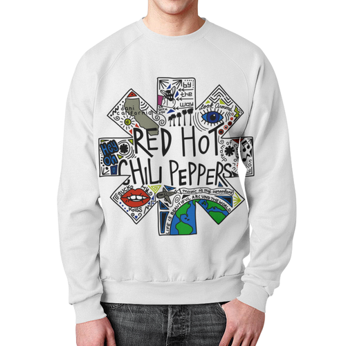 Заказать свитшот в Москве. Свитшот мужской с полной запечаткой Red Hot Chili Peppers от geekbox - готовые дизайны и нанесение принтов.