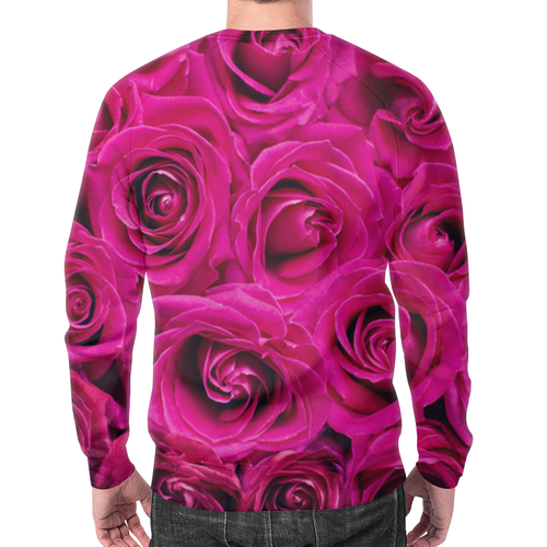 Заказать свитшот в Москве. Свитшот мужской с полной запечаткой Pink Roses от meteorol - готовые дизайны и нанесение принтов.