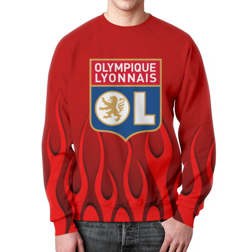Заказать свитшот в Москве. Свитшот мужской с полной запечаткой Olympique Lyonnais от THE_NISE  - готовые дизайны и нанесение принтов.