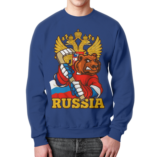 Заказать свитшот в Москве. Свитшот мужской с полной запечаткой Россия   от T-shirt print  - готовые дизайны и нанесение принтов.