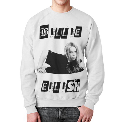 Заказать свитшот в Москве. Свитшот мужской с полной запечаткой Billie Eilish от geekbox - готовые дизайны и нанесение принтов.