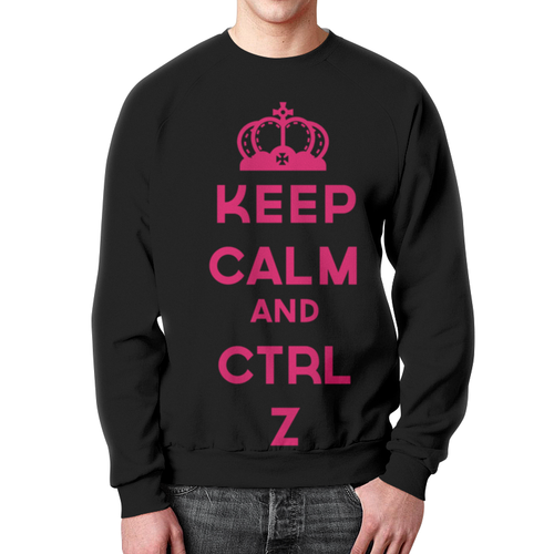 Заказать свитшот в Москве. Свитшот мужской с полной запечаткой Keep calm and ctrl Z от Илья Щеблецов - готовые дизайны и нанесение принтов.