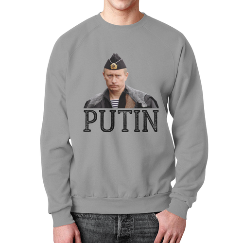 Заказать свитшот в Москве. Свитшот мужской с полной запечаткой Putin от THE_NISE  - готовые дизайны и нанесение принтов.