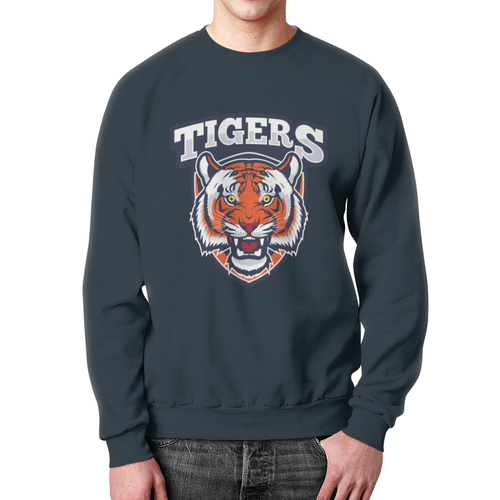 Заказать свитшот в Москве. Свитшот мужской с полной запечаткой Tigers от Елена Елена - готовые дизайны и нанесение принтов.