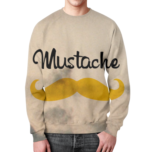 Заказать свитшот в Москве. Свитшот мужской с полной запечаткой Mustache от YellowCloverShop - готовые дизайны и нанесение принтов.