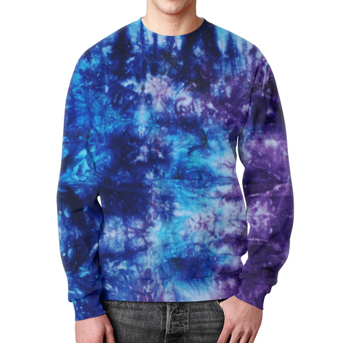 Заказать свитшот в Москве. Свитшот мужской с полной запечаткой Tie-dye синий космос от chebotaevbaks@gmail.com - готовые дизайны и нанесение принтов.