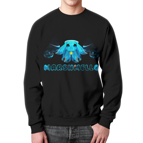 Заказать свитшот в Москве. Свитшот мужской с полной запечаткой Marshmello от T-shirt print  - готовые дизайны и нанесение принтов.