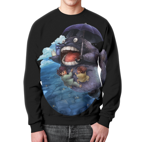 Заказать свитшот в Москве. Свитшот мужской с полной запечаткой Totoro от T-shirt print  - готовые дизайны и нанесение принтов.