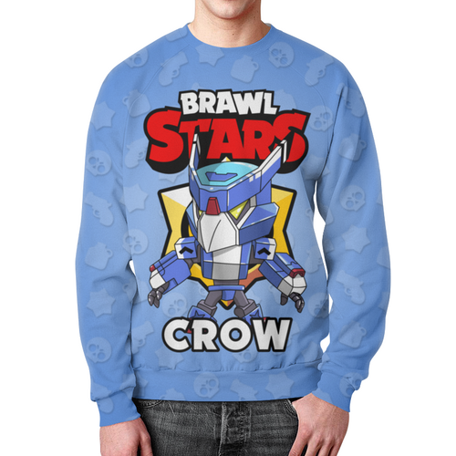 Заказать свитшот в Москве. Свитшот мужской с полной запечаткой BRAWL STARS CROW от geekbox - готовые дизайны и нанесение принтов.