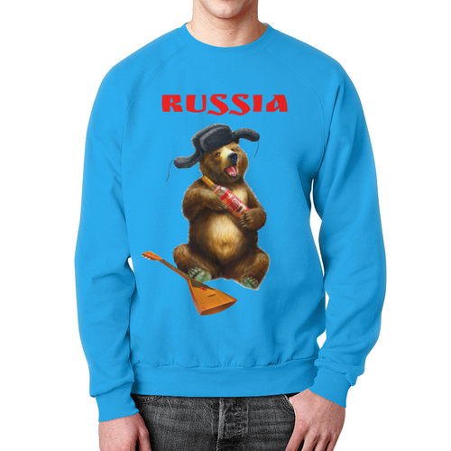 Заказать свитшот в Москве. Свитшот мужской с полной запечаткой Русский медведь  от T-shirt print  - готовые дизайны и нанесение принтов.
