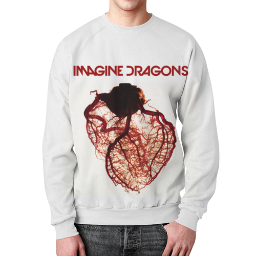 Заказать свитшот в Москве. Свитшот мужской с полной запечаткой Imagine Dragons от geekbox - готовые дизайны и нанесение принтов.