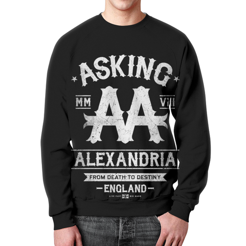 Заказать свитшот в Москве. Свитшот мужской с полной запечаткой Asking Alexandria от geekbox - готовые дизайны и нанесение принтов.