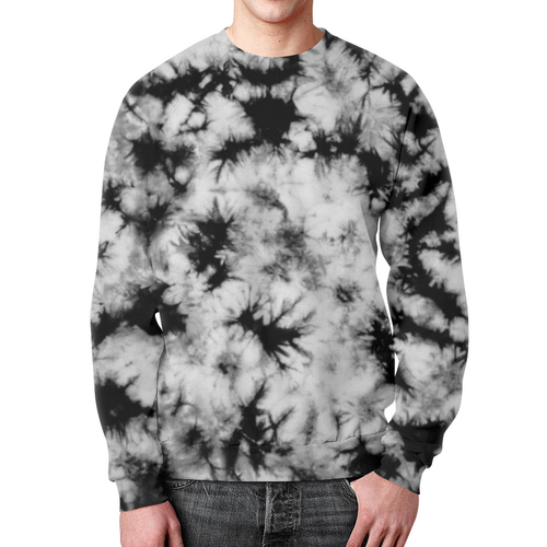Заказать свитшот в Москве. Свитшот мужской с полной запечаткой Tie-dye черный белый  от chebotaevbaks@gmail.com - готовые дизайны и нанесение принтов.
