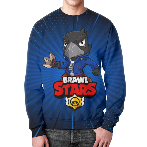 Заказать свитшот в Москве. Свитшот мужской с полной запечаткой BRAWL STARS CROW от geekbox - готовые дизайны и нанесение принтов.
