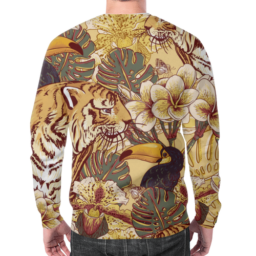 Заказать свитшот в Москве. Свитшот мужской с полной запечаткой Тигр в джунглях от etno-c@yandex.ru - готовые дизайны и нанесение принтов.