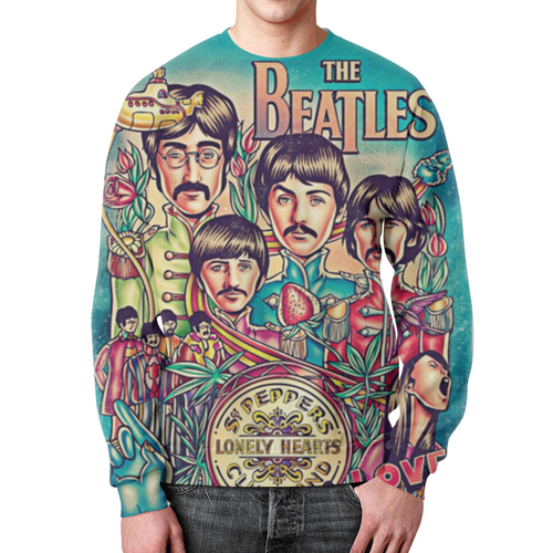Заказать свитшот в Москве. Свитшот мужской с полной запечаткой The Beatles от J K - готовые дизайны и нанесение принтов.