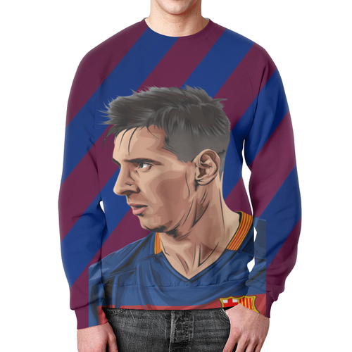 Заказать свитшот в Москве. Свитшот мужской с полной запечаткой Lionel  Messi (1) от ПРИНТЫ ПЕЧАТЬ  - готовые дизайны и нанесение принтов.