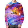 Заказать свитшот в Москве. Свитшот мужской с полной запечаткой Like  от DESIGNER   - готовые дизайны и нанесение принтов.
