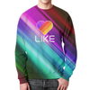 Заказать свитшот в Москве. Свитшот мужской с полной запечаткой Like  от DESIGNER   - готовые дизайны и нанесение принтов.