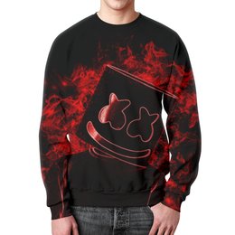 Заказать свитшот в Москве. Свитшот мужской с полной запечаткой Marshmello                от T-shirt print  - готовые дизайны и нанесение принтов.