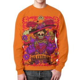 Заказать свитшот в Москве. Свитшот мужской с полной запечаткой La Catrina от Leichenwagen - готовые дизайны и нанесение принтов.