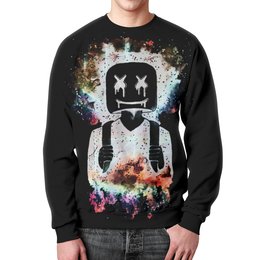 Заказать свитшот в Москве. Свитшот мужской с полной запечаткой Marshmello  от T-shirt print  - готовые дизайны и нанесение принтов.