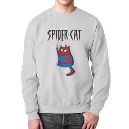 Заказать свитшот в Москве. Свитшот мужской с полной запечаткой Spider-cat от acidhouses - готовые дизайны и нанесение принтов.