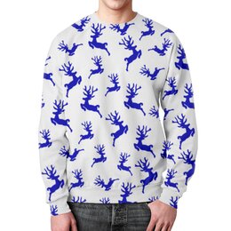 Заказать свитшот в Москве. Свитшот мужской с полной запечаткой Олени от icase - готовые дизайны и нанесение принтов.