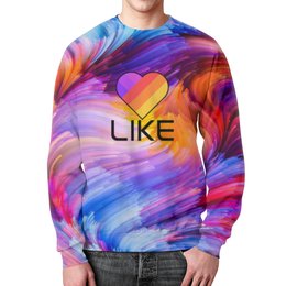 Заказать свитшот в Москве. Свитшот мужской с полной запечаткой Like  от DESIGNER   - готовые дизайны и нанесение принтов.