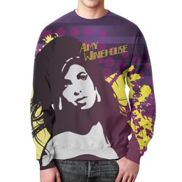 Заказать свитшот в Москве. Свитшот мужской с полной запечаткой Amy Winehouse от vphone - готовые дизайны и нанесение принтов.