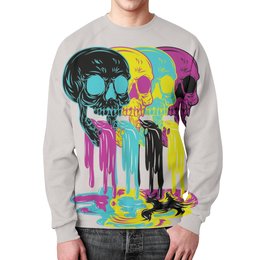 Заказать свитшот в Москве. Свитшот мужской с полной запечаткой Skull Art от Leichenwagen - готовые дизайны и нанесение принтов.