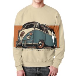 Заказать свитшот в Москве. Свитшот мужской с полной запечаткой Volkswagen T1 от YellowCloverShop - готовые дизайны и нанесение принтов.