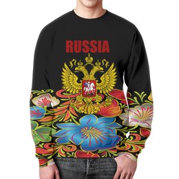 Заказать свитшот в Москве. Свитшот мужской с полной запечаткой Герб России от THE_NISE  - готовые дизайны и нанесение принтов.