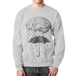 Заказать свитшот в Москве. Свитшот мужской с полной запечаткой Brain rain от geekbox - готовые дизайны и нанесение принтов.